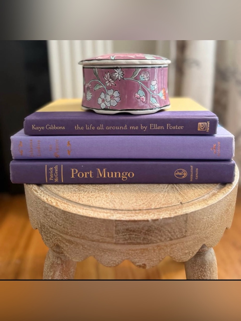 Purple book stack